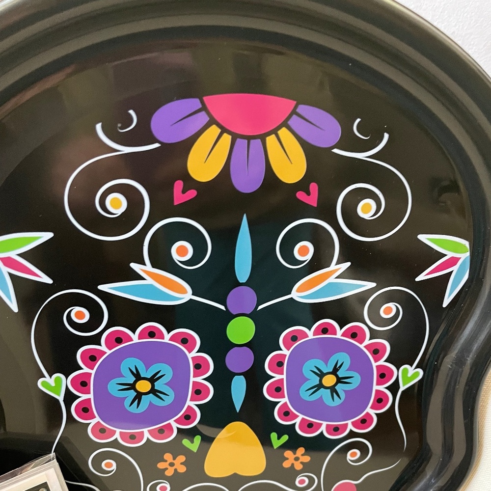PRICE DROP!Festive Dias de los Muertos Sugar Skull Treat Trays + Greeting Card! - Picture 3 of 8